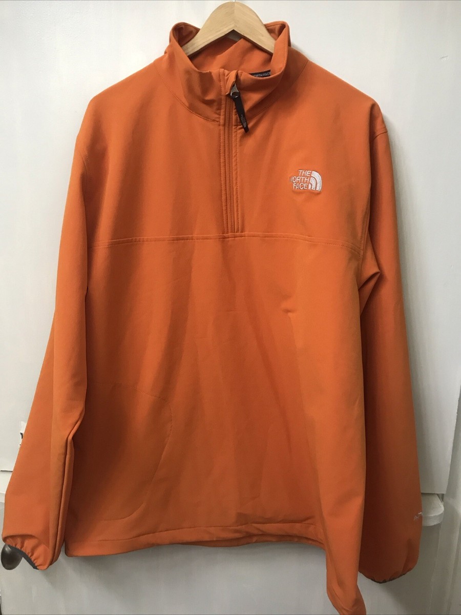 The North Face Mens Apex Deep Orange Quarter-Zip Pullover Jacket