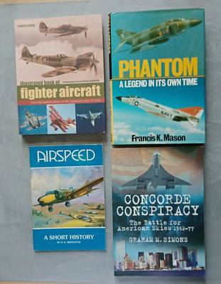 AVIATION THEMED BOOK BUNDLE: CONCORDE- PHANTOM - FIGHTER AIRCRAFT - AIRSPEED
