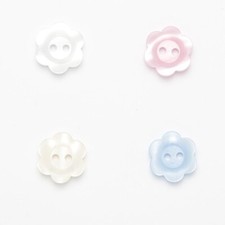 Flower Buttons 11.5mm 13mm 15mm pink white blue - baby knit - pack of 10
