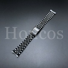 18MM JUBILEE WATCH BAND FITS FOR Seiko 5 SNKL23 SPRING BARS BLACK REPLACEMENT