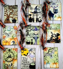 9 Halloween Gift Tags Scrapbooks Crafts Junk Journals Planners Parties