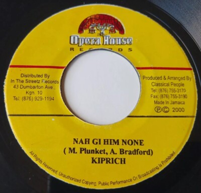 Kiprich - Nah Gi Him None / Cut Up Riddim Vinyl 45 - 2000 Opera House - Jamaica