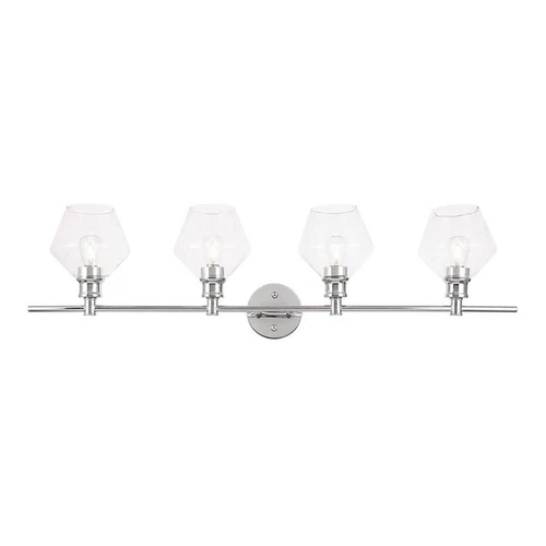 Living District Gene 4-Light Metal Wall Sconce in Chrome and Clear Glass - Picture 1 of 3