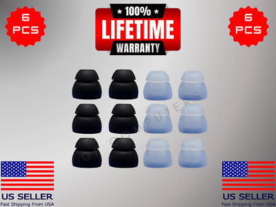 6 Silicone MED Double 2 Layer Tips Earbuds For Sennheiser IE 4 6 7 8 8i 60 80s