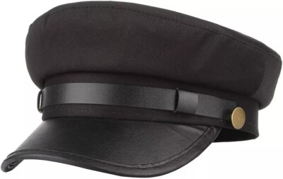 Chauffeur Hat for Men Women Classic Vintage Newsboy Cap Costume Hats Black