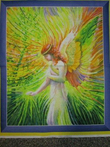ANGEL ANGELS HALO AILES COULEURS VIVES IMPRESSION D'ART NUMÉRIQUE PANNEAU DE TISSU EN COTON - Photo 2/5