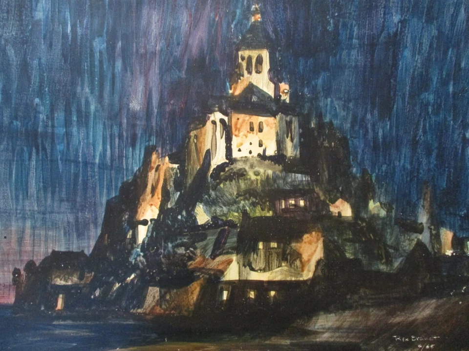 PINTURA REX BRANDT ORIGINAL UBICACIÓN EUROPEA PAISAJE REGIONALISMO CASTILLO 1965 Foto 2 de 4