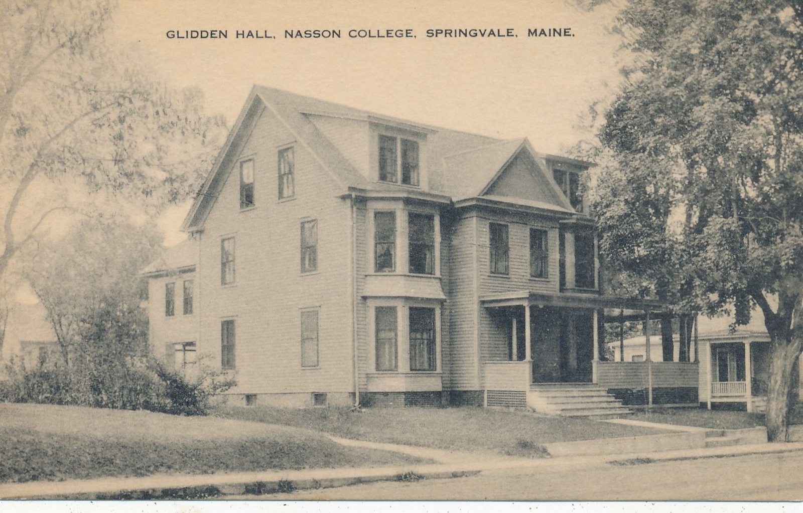 SPRINGVALE ME Nasson College Glidden Hall Postcard eBay