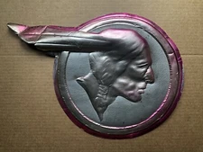 RARE VINTAGE PONTIAC CAR DEALERSHIP INDIAN  SIGN Embossed Foil Over Cardboard