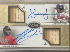 2024 Topps Tier One Dual Patch Autographs Michael Harris/Andruw Jones /10! Brave