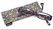 Calabria 735 Reading Glasses w/Matching Case in Purple Paisley CHOOSE POWER