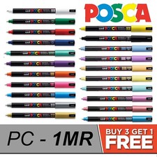Uni Posca PC-1MR Fine Colour Paint Marker Pens - Singles - Buy 4, Pay For 3