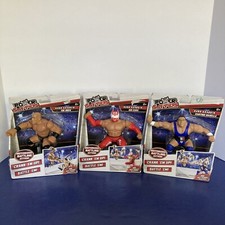 MATTEL 2012 WWE POWER SLAMMERS LOT Of 3 Rock Sin Cara Santino Figures