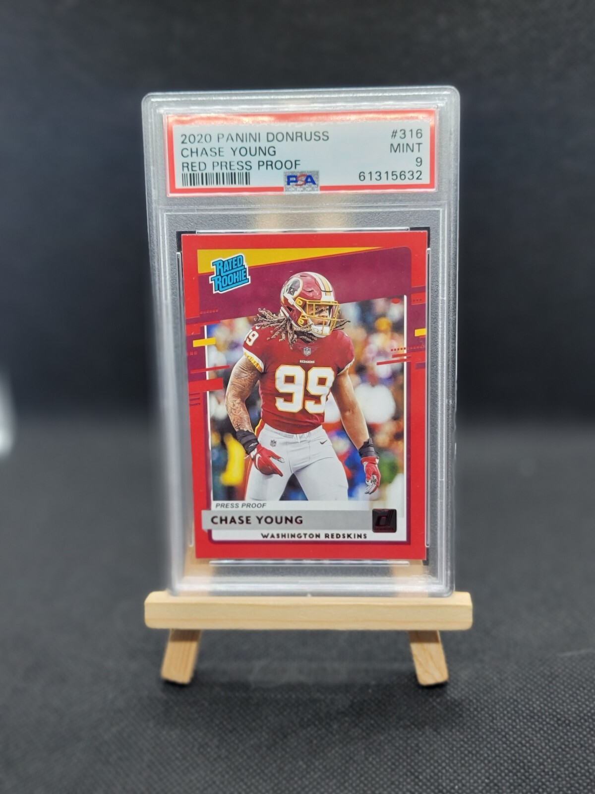 2020 Panini Donruss Chase Young Red Press Proof #316 PSA 9 MINT