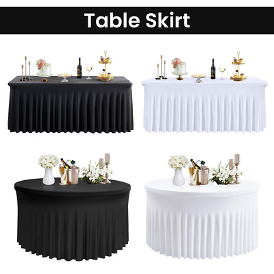 Spandex Stretch Tisch Rock Abdeckung Tisch Polyester Tischdecke für Hochzeit Veranstaltungen