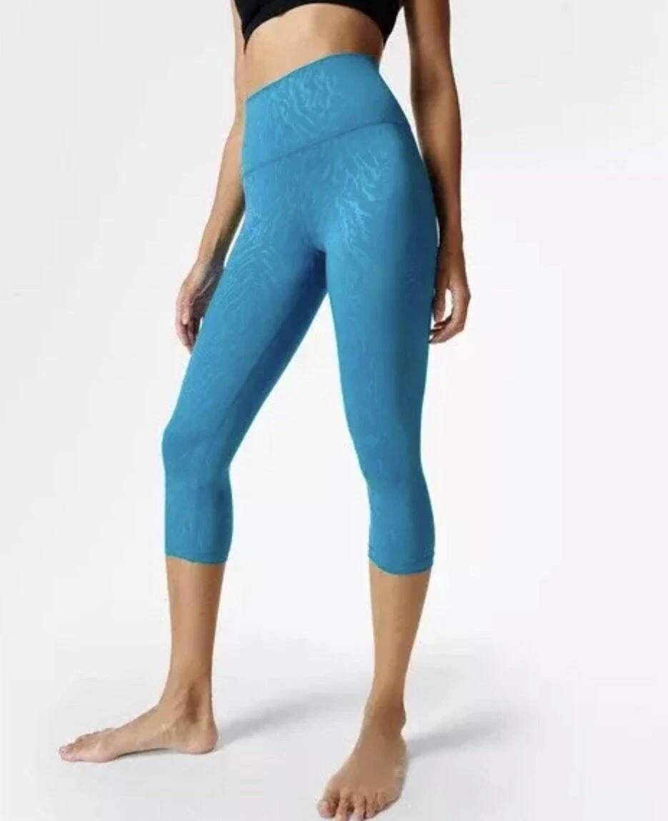 sweaty-betty all day high waist embossed crop tiger leggings