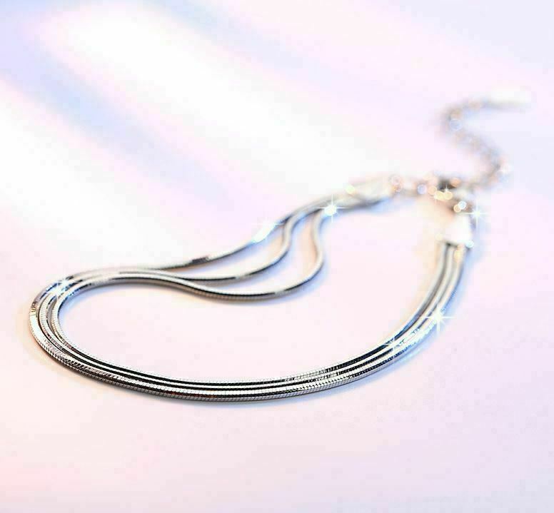 ARMKETTE MIT 925 SILBER PLATTIERT ARMBAND ARMSCHMUCK SCHMUCK ACCESSOIR (NEU)