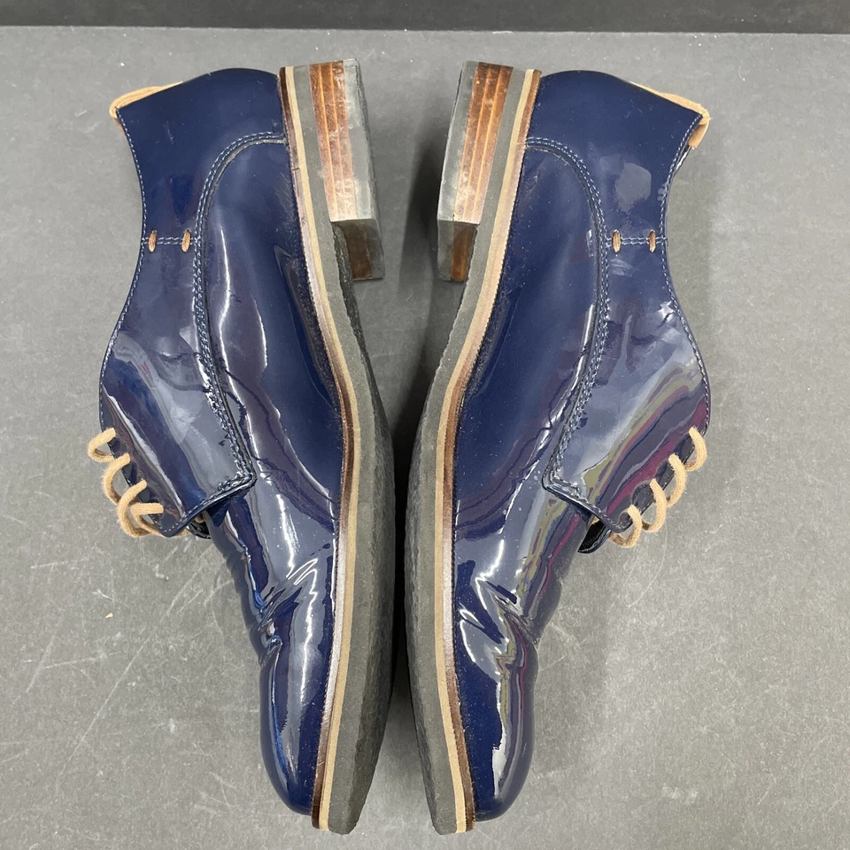 Mephisto Lace Up Oxford Patent Leather Blue Navy Tan Men’s 6.5 Women’s 9 - Image 3 of 4