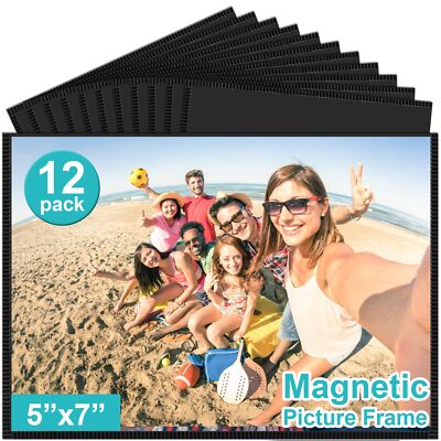 12 Pack Magnetic Picture Frame Magnetic Frame with Black Border 5x7  inc New