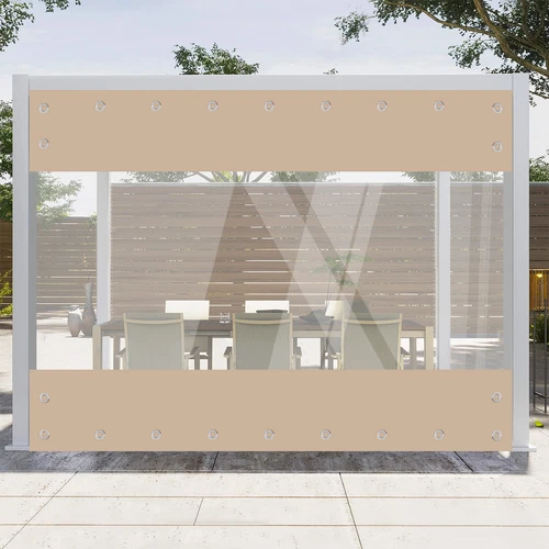 Outdoor Klar PVC Plane Vorhang Wasserdicht Schwerlast Terrasse Regenfest Vorhang USA - Bild 15 von 25