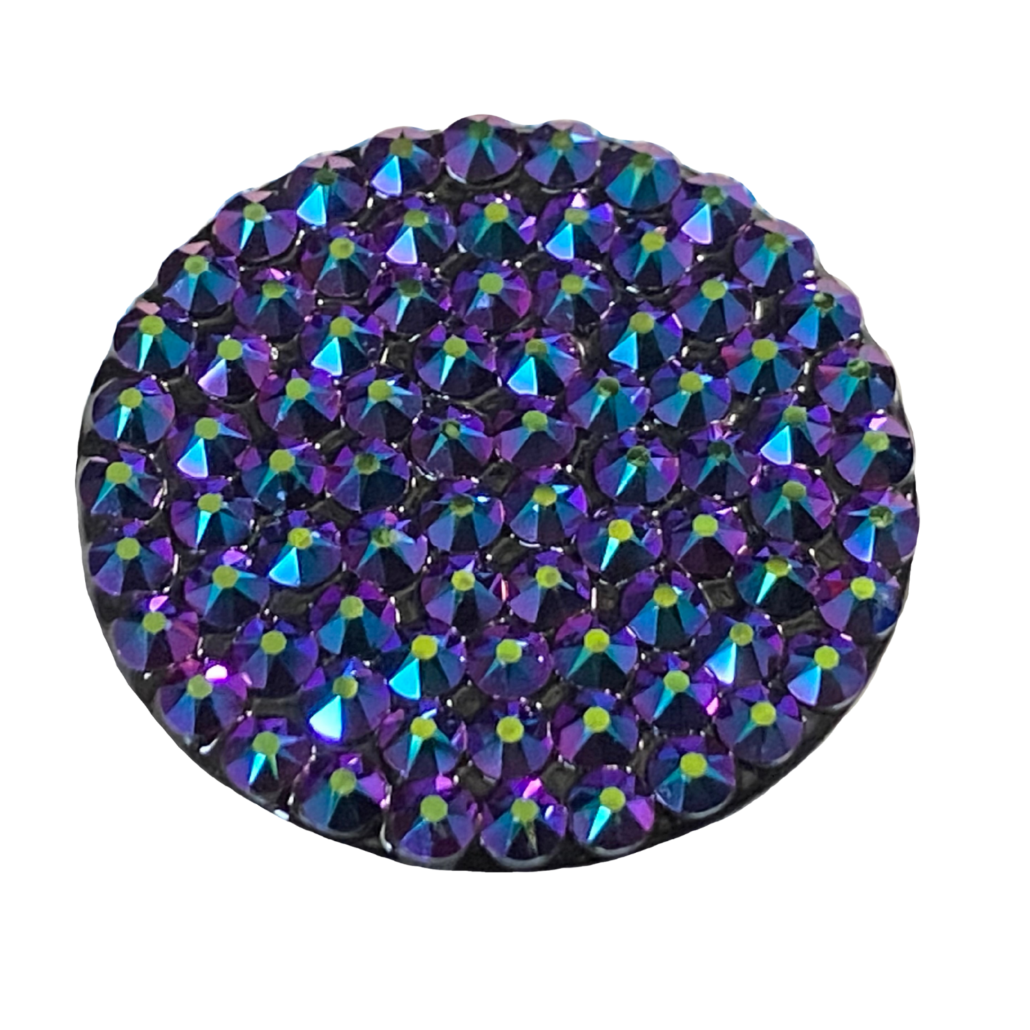 Handmade Black Popsocket made with Mermaid Scarabaeus Green Swarovski Crystals-image