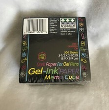  New VTG 1999 Riverside Paper Gel Ink Pen Memo Cube Dark Black Paper 500 Sheets
