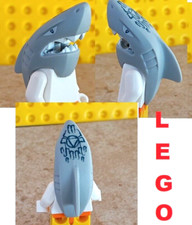 Nuevo LEGO Cabeza de Tiburón Goma Impreso ATLÁNTIS Máscara Pez Disfraz Dientes Colmillos Agua
