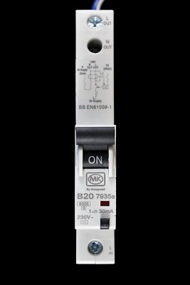 MK 20 AMP CURVE B 6kA 30mA RCBO TYP AC 07935S 7935S SENTRY