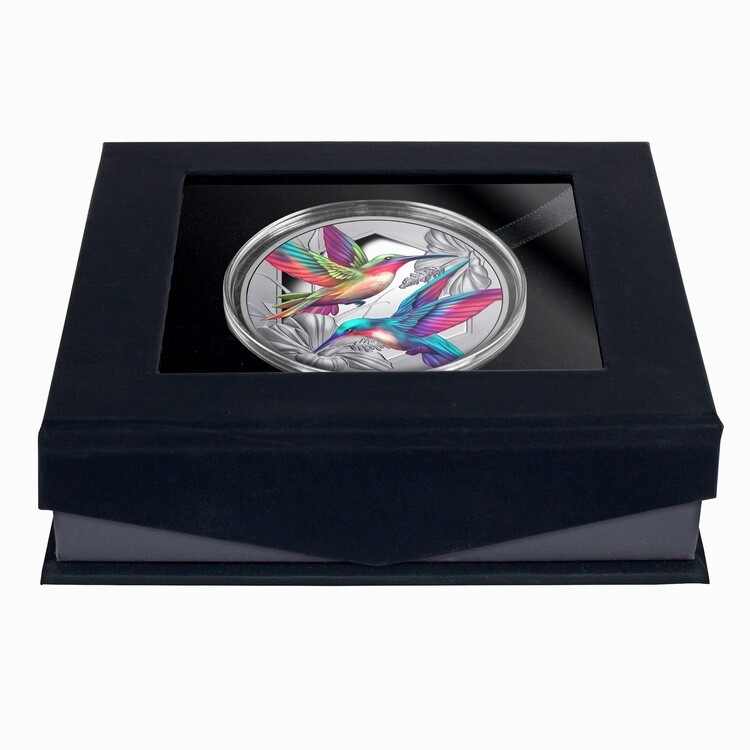 Niue 2025 Hypnotic HUMMINGBIRDS & HIBISCUS $1 1 Oz Pure Silver Prf