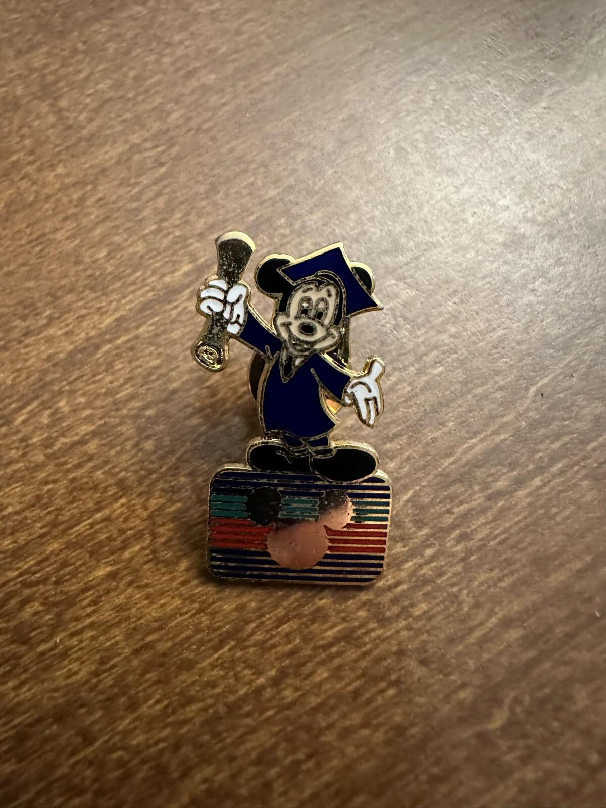 The Disney Channel Rainbow Logo Mickey Mouse Graduation Graduate 1990s Pin
