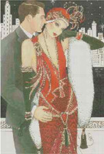 Art Deco Couple Counted Cross Stitch Chart  No. 1-75
