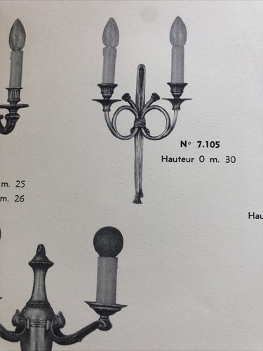 HETTIER & VINCENT 1950 GRANDE PAIRE APPLIQUES BRONZE, CORS CHASSE, LOUIS XVI - Bild 3 von 12