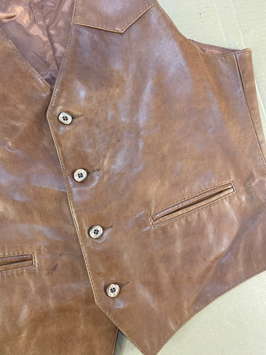 Vintage Leather Gunslinger Western Motorcycle Biker Cowboy Concho