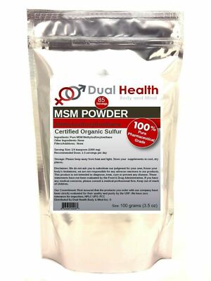 100g (3.5 oz) MSM Pure Methylsulfonylmethane Powder Pain Relief Joint Arthritis