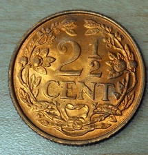 1959 Netherlands Antilles 2-1/2 Cents KM# 5 Unc.