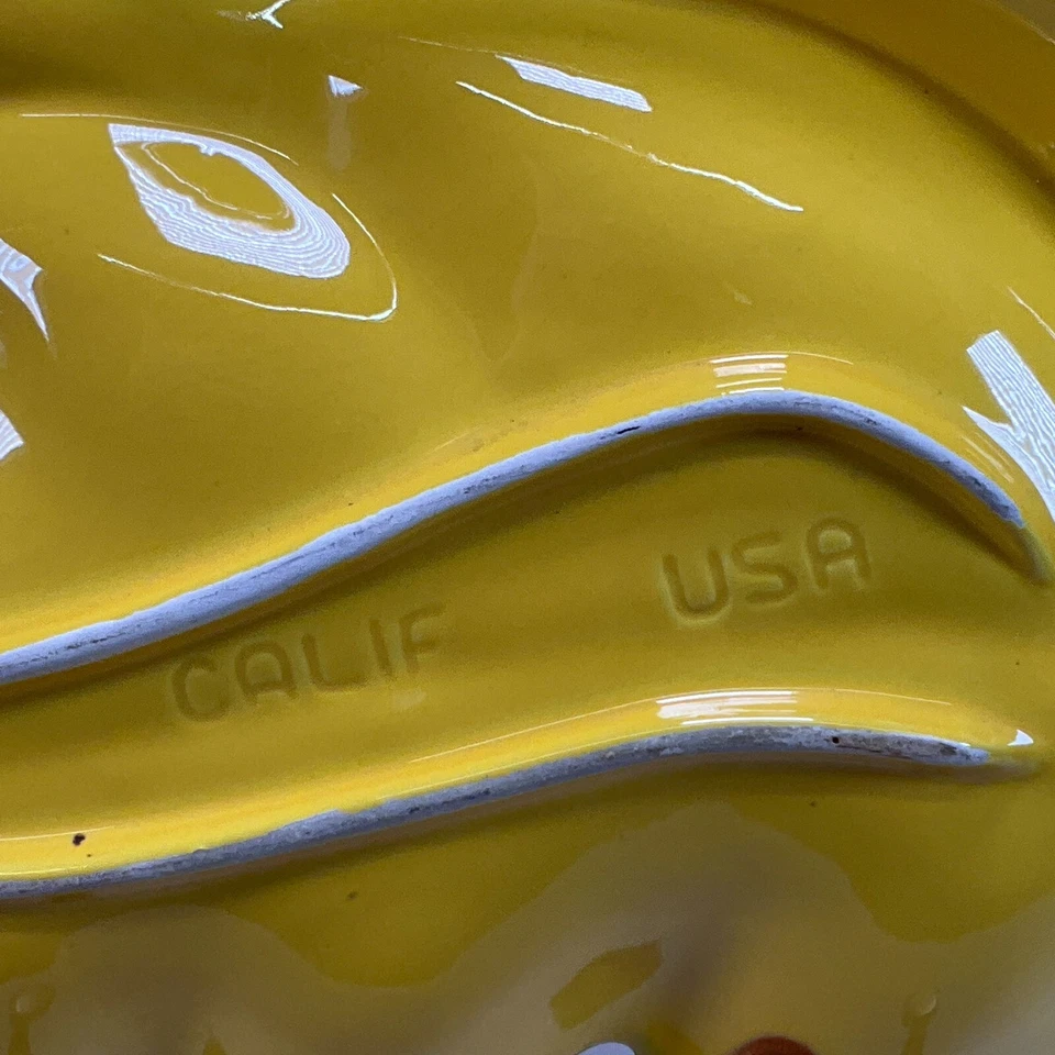 California Pottery Three Leaf Dish #806 - VERY LARGE Colorful MCM - Image 3 of 4