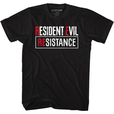 Resident Evil RESISTANCE T-Shirt Sizes SM - 5XL WITH NECK TAG 100% Black Cotton