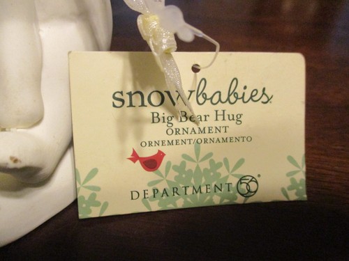 Snow babies Big Bear Hug Ornament Enesco Dept. 56 Porcelain Polar bear & baby - Picture 2 of 8