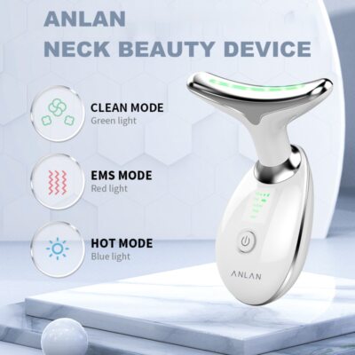 ANLAN Neck Face Beauty Device 3 Colors LED Photon Therapy Skin Tighten 