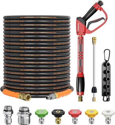 #ad Pressure Washer Gun and Hose Kit 4800PSI Flexible amp; Kink Resistant Steel $182.38