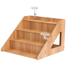 Tapeera 4-Tier Retail Wooden Display Riser - Farmers Market Large, Brown