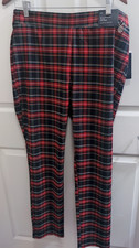 Tommy Hilfiger Red Plaid Tartan Tribeca Women's Ankle Pants Large