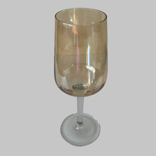 Amber Lustre Tinted Champagne Flute Glass Modern Stemware Prosecco Clear Stem