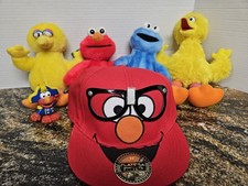 Lot Of Vintage Seasame Street Plush Big Bird Cookie Monster And Elmo Hat S/M
