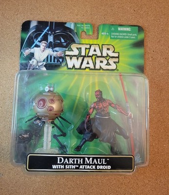 STAR WARS DARTH MAUL WITH SITH ATTACK DROID POWER OF THE JEDI HASBRO 2001