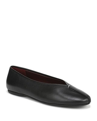 330$ Vince Ori Ballerin Leather Flat Ballet Women's Size 6.5 US / 36 EU Black