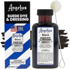 Angelus Suede Dye - Black - 3 oz Premium Liquid for Suede, 3oz,
