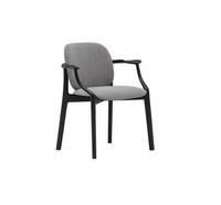 Designer Grauer Esszimmer Stuhl Holzrahmen Armlehnen Stuhl Polster MöBel