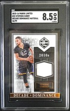 2015-16 Panini LIMITED Decade Dominance Material 36/99 Stephen Curry #22 SGC 8.5