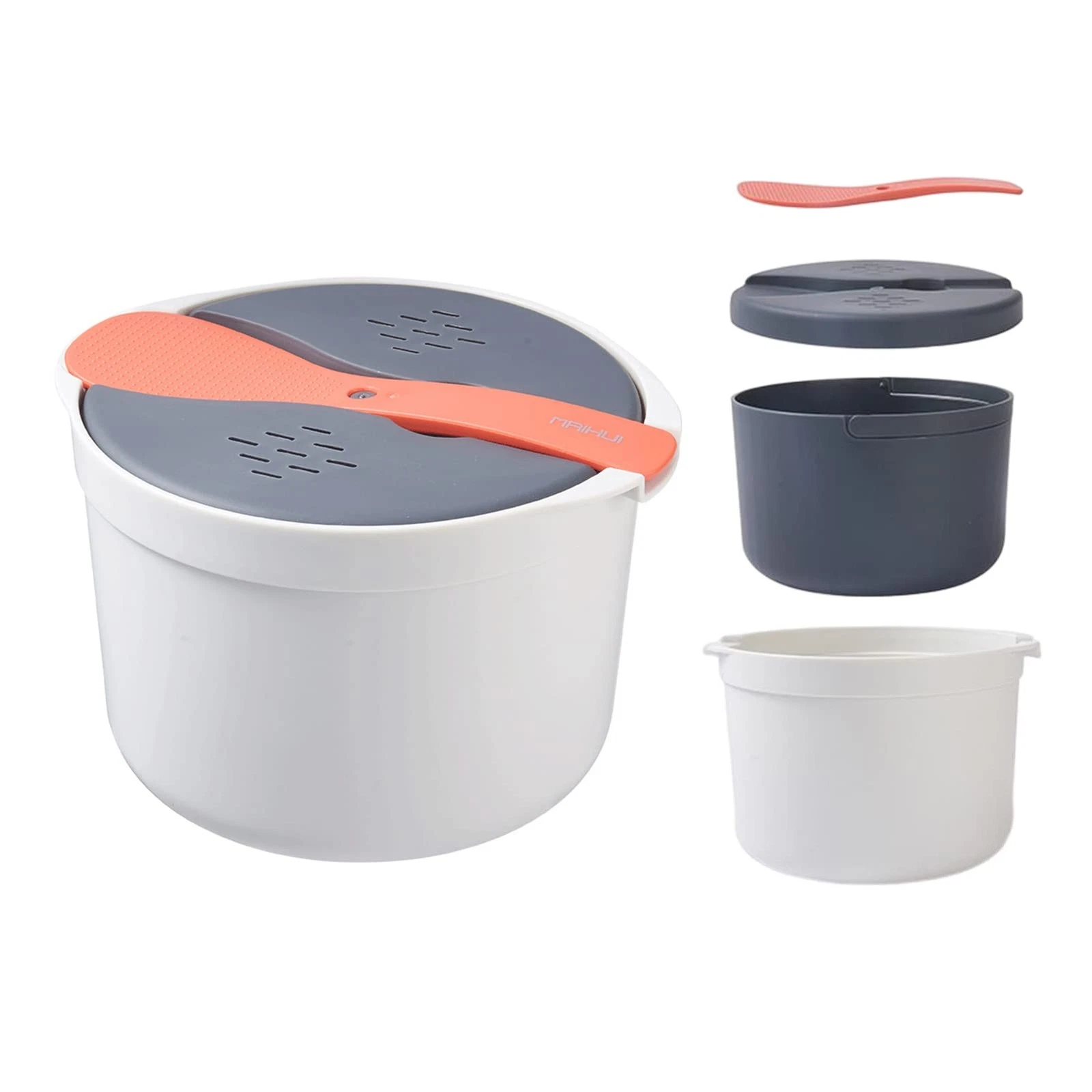 Microwave Rice Cooker, 2L Microwave Steamer for Microwave Rice, PP in...